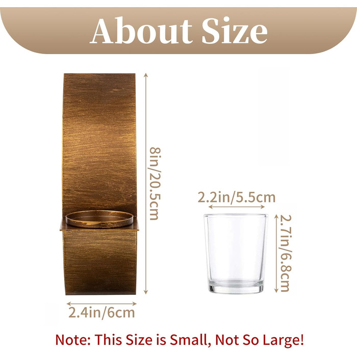 Підсвічник Sziqiqi Свічник Підсвічник для стіни - Настінний свічник Золотий бронзовий підсвічник металевий настінний декор Вінтажн