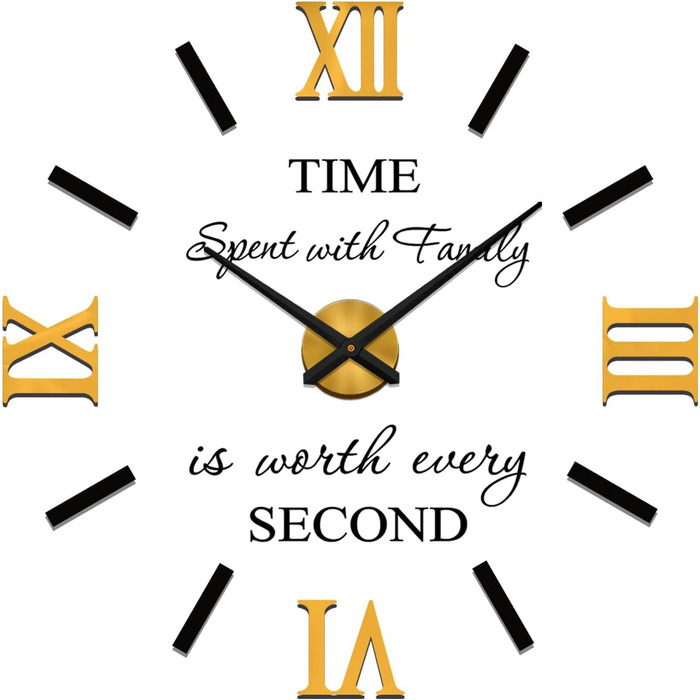 Сучасний німий 3D DIY Великий настінний годинник XXL наклейка настінний годинник для прикраси домашнього офісу подарунок