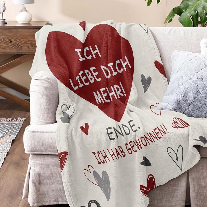 Подарункова ковдра на День святого Валентина, подарунки &quotЯ тебе кохаю&quot для жінок/чоловіків, подарунок кохання для неї, подарунок на річницю для неї/нього, подарунки на річницю весілля, ковдра з написом &quotЯ тебе кохаю&quot 150x130 см, подарунок 