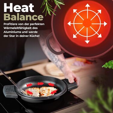 В1 лита алюмінієва сковорода з кришкою підходить для використання в духовці для запікання та тушкування або як сковорода для індук