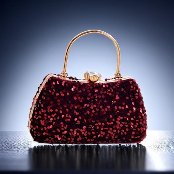 Маленька вечірня сумочка-клатч IAMUHI з паєтками та ручкою, мініатюрна квадратна сумка на ланцюжку через плече, колір Е-бургунді