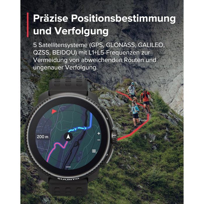 Спортивний годинник SUUNTO Race - смарт-годинник для активного відпочинку на природі, яскравий AMOLED-дисплей 1,43 дюйма із сапфіровим склом, зручне керування заводною головкою та кнопками, точний двочастотний GPS, тривалий час роботи від батареї, водонеп