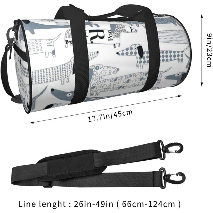 Містка дорожня сумка для подорожей, легка та довговічна, чудовий подарунок для походів, відпустки, ділових поїздок та іншого, з милим таксою, універсальний розмір