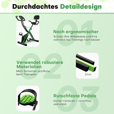 Новий велотренажер 2026 року, складаний домашній тренажер з регульованим магнітним опором, додатковий комплект ергометра для дому з надзвичайно тихою роботою, РК-монітор, вантажопідйомність 150/160 кг, чорний/зелений домашній тренажер 3-в-1