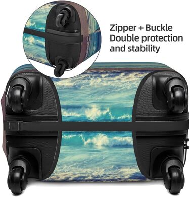 Чохол для багажу Захід сонця на Сейшелах - еластичний захисний чохол від подряпин та пилу, чорний, розмір 90