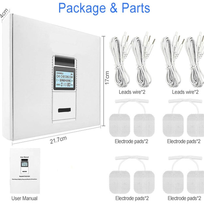 Пристрій SETSCZY EMS Tens Міостимулятор Цифрова терапія Акупунктура всього тіла Масаж Лікування болю та реабілітація при болях у спині, плечах, ногах та м'язах