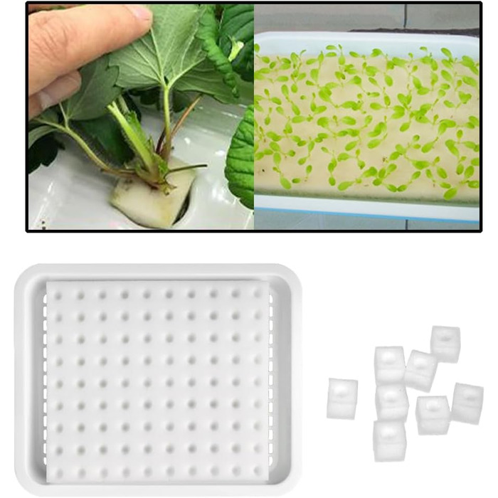 Губка для гідропоніки Zasvec 200 шт. Губки для садових інструментів для теплиць Гідропонні губки Набір для гідропонічного вирощування Гідропонна губка для росту рослин 25*25*25 мм