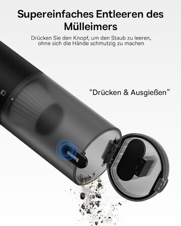 Ручний пилосос Baseus A3 Lite акумуляторний автомобільний пилосос, автомобільний пилосос 12000pa з швидкою зарядкою USB-C, автомоб