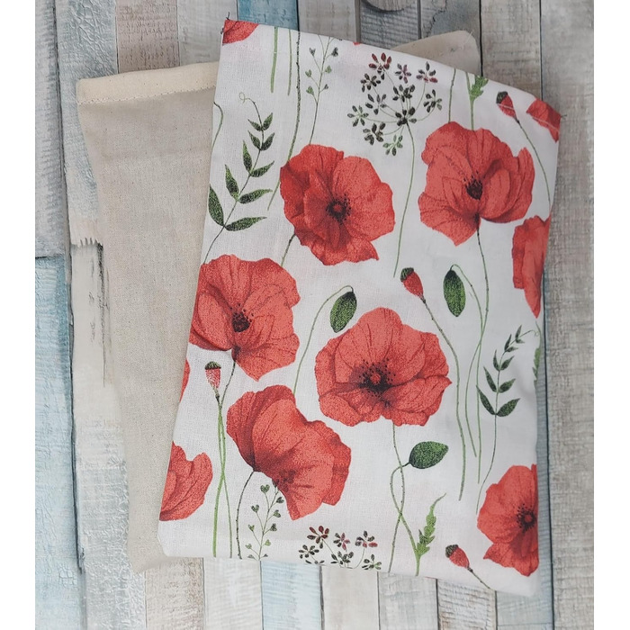 Трав&39яна подушка з 8 різними лікарськими травами, такими як хміль, меліса, фенхель, м&39ята, пелюстки троянд, лаванда, ісоп, чебрець, чохол можна прати, мотив 143 (мак) приблизно 20x24 см