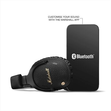 Активні Bluetooth-навушники з активним шумозаглушенням Marshall Monitor III ANC, 70 годин роботи в режимі відтворення - чорний