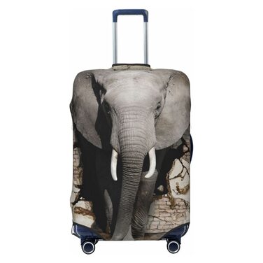 Чохол для валізи Слон, еластичний, що миється, захист багажу для подорожей та роботи (45,7 - 81,3 см), Чорний, Малий, 3D-