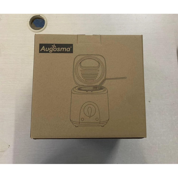 Міні-фритюрниця Augosma з олією 850-950 Вт л Ємність 1 л Оглядове вікно l Кошик для смаження з нержавіючої сталі l Регульована температура l Теплоізольований l Нековзна гумова накладка l Білий 1 л