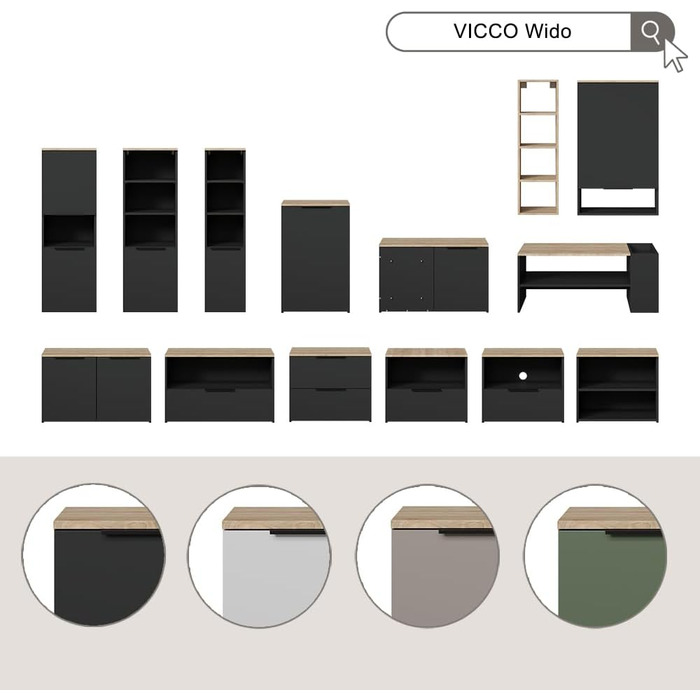 Комод Vicco Wido, білий, 50 x 80 см з полицею