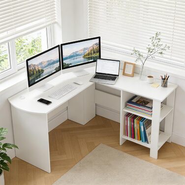 Комп&39ютерний стіл Офісний стіл з тримачем для навушників та сумкою для зберігання Невеликий стіл для навчання Дерев&39яний ПК стіл Офісний стіл для домашнього офісу 51 дюймів білого кольору