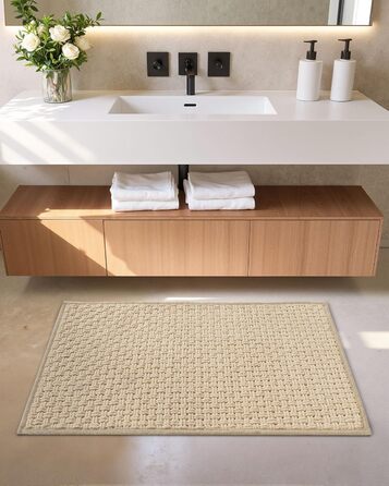 КОЛІР ТА ГЕОМЕТРІЯ Нековзні килимки для ванної, що миються, 40x60 см, абсорбуючі килимки для ванної з шенілу, килимок для ванної кімнати, що швидко висихає, м&39який, хакі, хакі 40x60 см