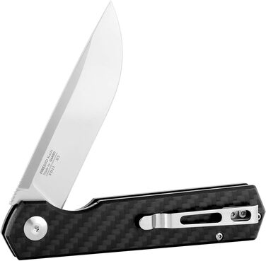 Складаний ніж Лезо зі сталі D2 Рукоятка з вуглецевого волокна з кліпсою Гострий одноручний ніж з піхвами та шарикопідшипником Кемп