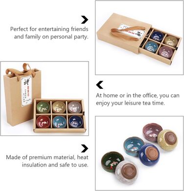 Керамічний чайний сервіс Рибка на 6 персон з ефектом тріщин, жаростійкий, креативний дизайн для дому та особистих чаювань