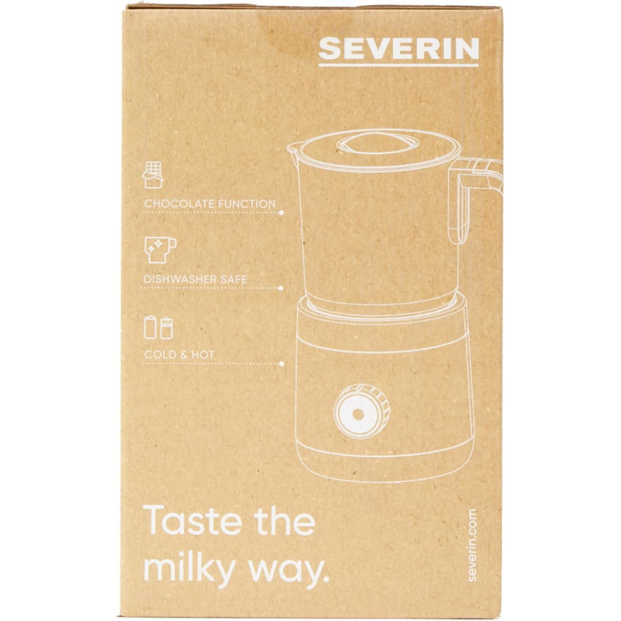 Піноутворювач для молока SEVERIN, електричний піноутворювач для молока з ємністю для молока з нержавіючої сталі, піноутворювач для