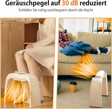 Енергозберігаючий електричний вентилятор-обігрівач, електрична грілка для ніг для офісного столу, грілка для ніг під столом, грілка для ніг потужністю 300 Вт з регульованою температурою термостата, подарунок для жінок та чоловіків, бежевий