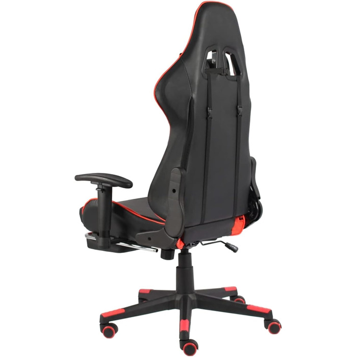 Ігрове крісло з підставкою для ніг, обертове, червоне ПВХ, офісне крісло, масажне ігрове крісло для ПК