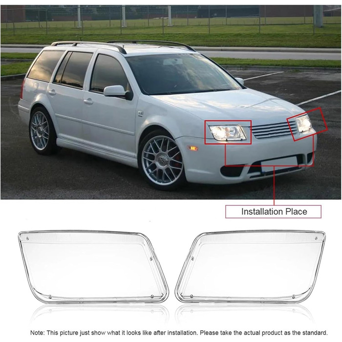 Автомобільний чохол для фар VW Для Jetta For Bora MK4 1998-2004 Пластиковий чохол для фар Пара прозорих пластикових фар Заміна кришки фар Прозора скляна кришка