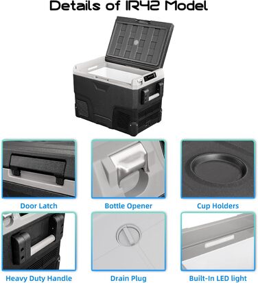 Автомобільний холодильник Alpicool IR42 40L Морозильна камера портативний компресорний автомобільний холодильник 12/24V електрични