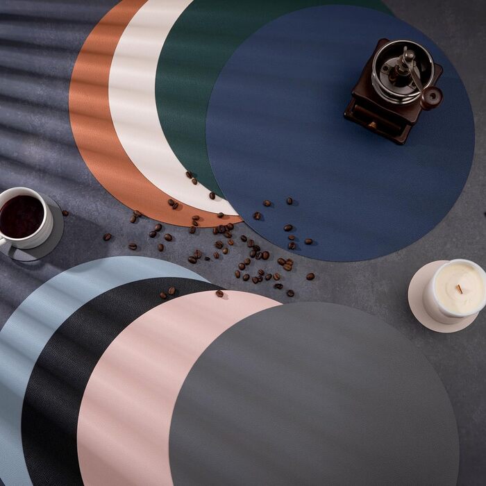 Набір з 4-х, миються серветки серветки круглі Ø 38см серветки круглі двосторонні нековзні серветки зі штучної шкіри серветки зі шт