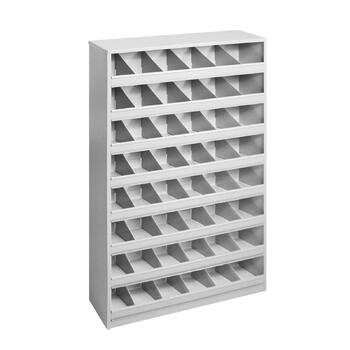 Металевий стелаж з відділеннями для гвинтів та болтів, RAL7035, 53618