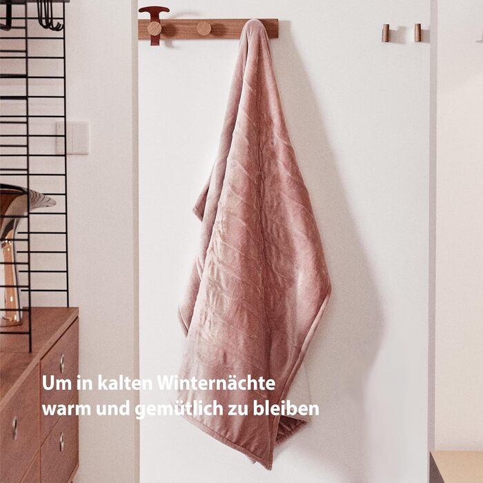 Підігріта ковдра 130x180 см - М&39яка шовковиста плюшева підігріта ковдра з 6 режимами нагріву та 10-годинним таймером автоматичного вимкнення, захист від перегріву, затишна ковдра для ліжка та офісу, яку можна прати (рожевий пил) Рожевий пил 130 x 180 см