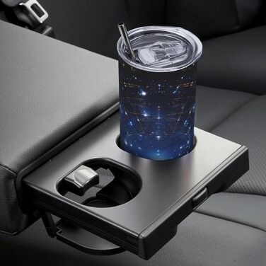 Кухоль з прямою трубочкою, дизайн із зоряним небом, дорожній кухоль, підходить для кемпінгу, офісу та дому, 590 мл