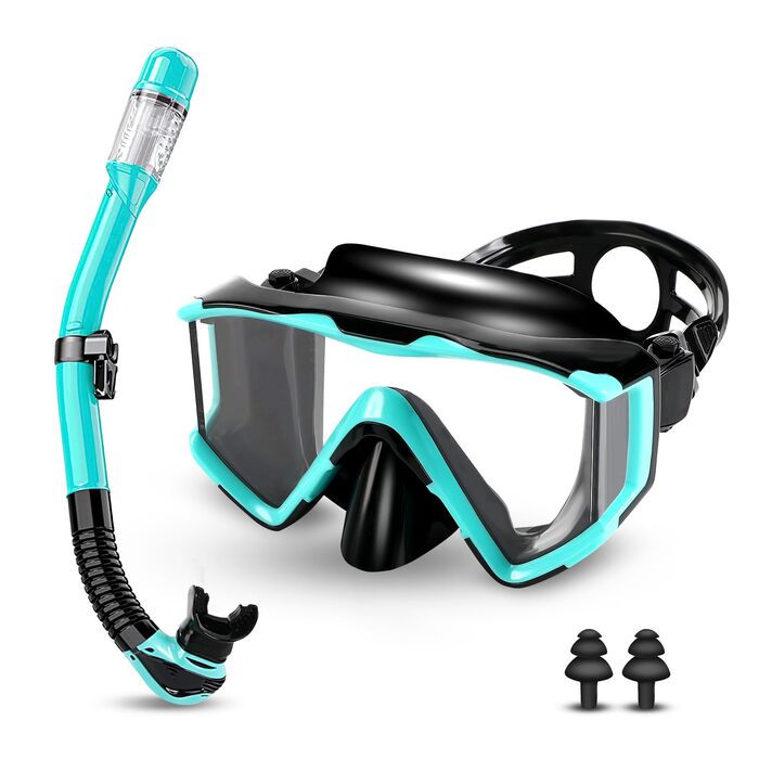 Набір для дорослого підводного плавання, маска для дайвінгу для дорослих із сухим підводним плаванням, водонепроникна маска для дайвінгу, захист від запотівання, захист від протікання, із загартованою скляною лінзою, набори для підводного плавання та дайв