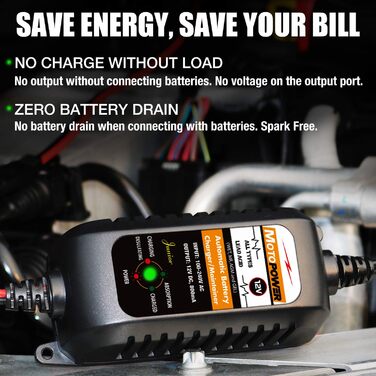 Автоматичний зарядний пристрій для автомобілів, мотоциклів, квадроциклів, будинків на колесах, електромобілів, катерів, 00205A 12V