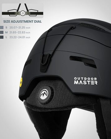 Комплект лижних шоломів OutdoorMaster, лижний шолом ELK MIPS з лижними окулярами OTG - комплект шоломів для сноуборду MIPS для чоловіків, жінок та дітей, матово-чорний, L