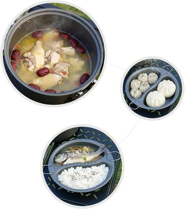 Каструлі для супу з кришками для кемпінгу, пікніків та полювання, твердий алюміній, універсальні для кемпінгу на 4-7 осіб