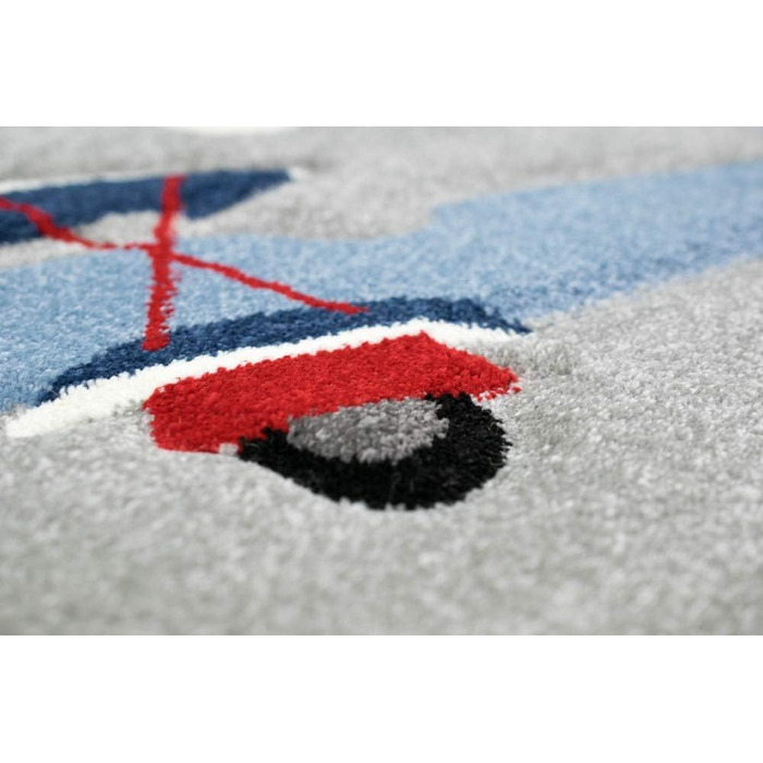 Килим для дитячої кімнати Літаки Біплан Повітряна куля сірий синій крем Розмір 200 х 290 см