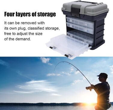 Шаровий контейнер для рибальських снастей, велика місткість 4-шарового контейнера з ручкою для глибоководної риболовлі та риболовлі з човна, 4-
