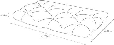 Подушка для лавки Herlag Venezia 100x50x10см Подушка для сидіння Антрацит Садова лавка Відкрита подушка Лавка Лавка/Голлівудські гойдалки/Садові меблі 100 x 50 см Антрацит