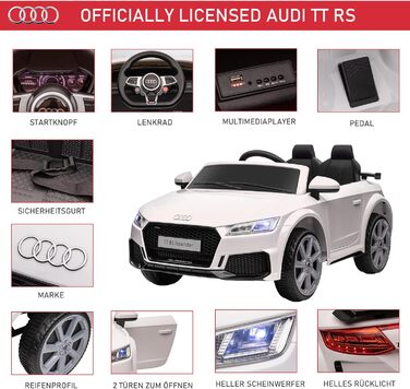 Дитячий електромобіль HOMCOM 12В дитячий електромобіль з пультом дистанційного керування 2.4G, музика, клаксон, електромобіль зі с