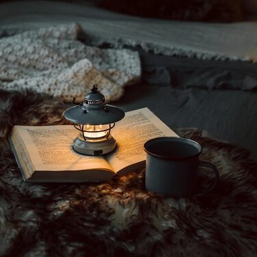 Міні-ліхтар Barebones Edison вінтажний світлодіодний вуличний ліхтар із регулюванням яскравості компактний, всепогодний вуличний світильник для походів, кемпінгу, риболовлі та домашнього декору (сланцево-сірий)