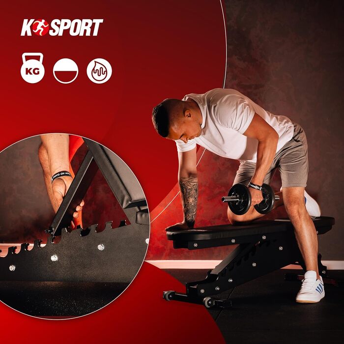 ПРОФЕСІЙНА лавка для штанги Преміальна професійна тренувальна лава, вантажопідйомність до 375 кг Багатофункціональна лава з регульованим кутом нахилу Лава з похилою та плоскою поверхнею для жиму лежачи