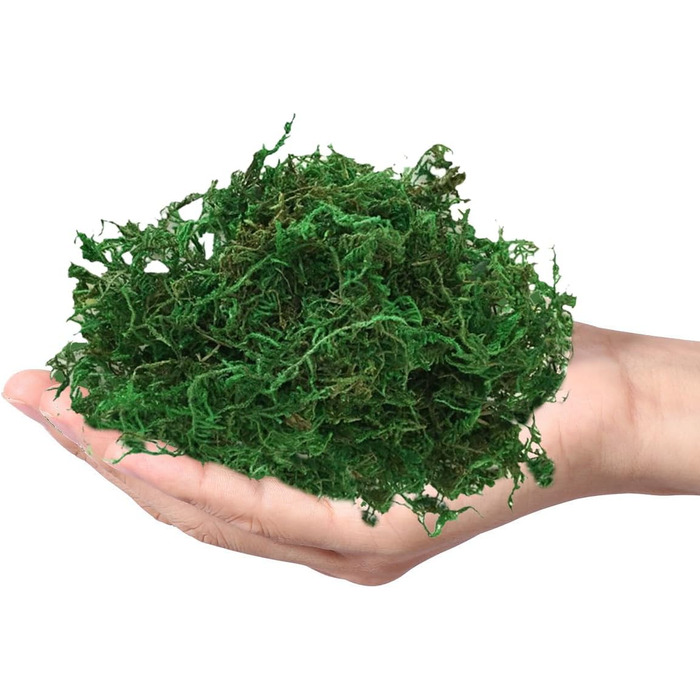 Упаковки Штучний імітаційний мох, зручний і практичний штучний зелений мох Штучний оленячий мох Імітація лишайників Підроблені зелені рослини для рослин Прикраса саду патіо, 2