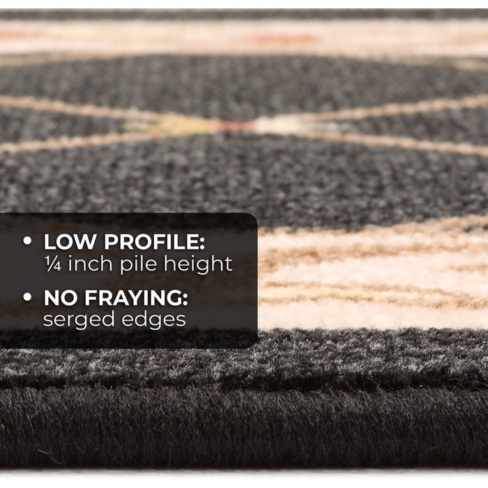 Дім, домівка та багато іншого - традиційна сітка з квітковим оздобленням, повсякденний комплект 15-8 дюймів x 26 дюймів, чорний колір