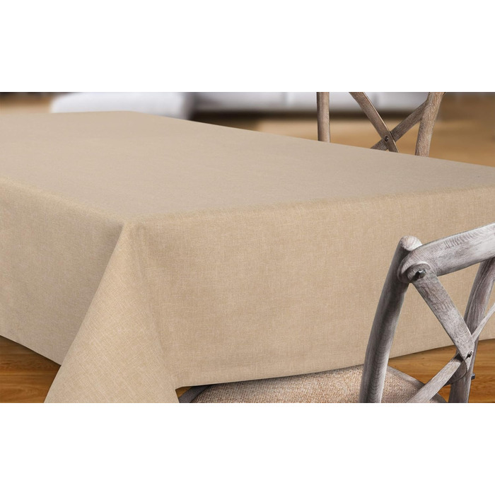 Скатертина BEAUTEX, стійка до плям і не залізна - скатертина з ефектом лотоса - столова білизна в лляному виконанні, квадрат 110x1