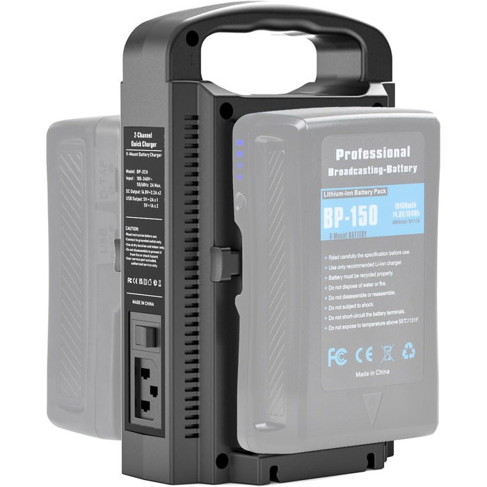 Зарядний пристрій для акумуляторів V Mount, двоканальний адаптер живлення PowerTrust 16,8 В постійного струму, швидкий зарядний пристрій для акумуляторів Sony V Mount/V Lock