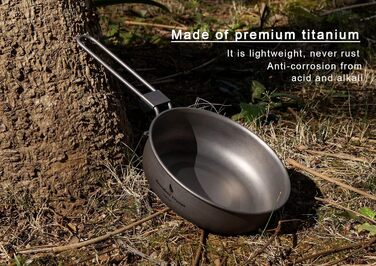 Безмежна подорож Титанова сковорода зі складною ручкою Відкрита кемпінгова сковорода Посуд Титанова сковорода Ti15170B