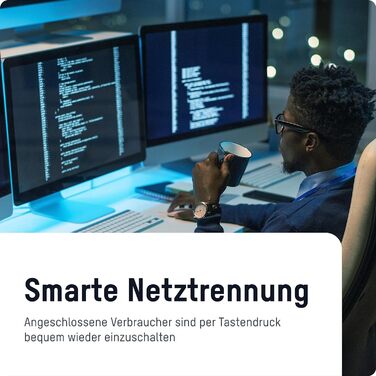 Енергозберігаюча розетка ANSMANN &39AES3.2 Zerowatt&39, автономне відключення в режимі очікування одним натисканням кнопки, програмована для ПК, телевізора, звукової панелі, консолі та багато іншого