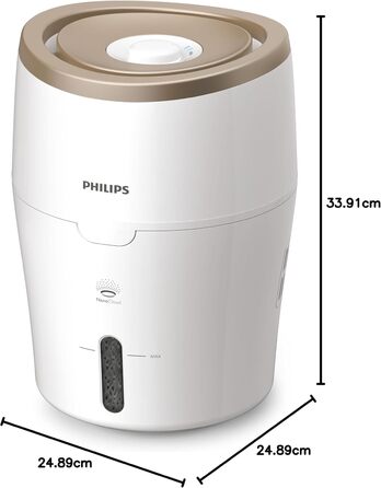 Зволожувач Philips Series 2000 - для приміщень до 38 м, технологія NanoCloud, 2 налаштування швидкості, 2-літровий бак (HU4811/10)