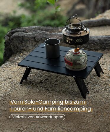 Складаний кемпінговий стіл OneTigris, маленький алюмінієвий, складний кемпінговий стіл, надлегкий портативний вуличний стіл, вантажопідйомність до 30 кг для використання на свіжому повітрі, для походів (39,5 x 29 x 12,5 см)