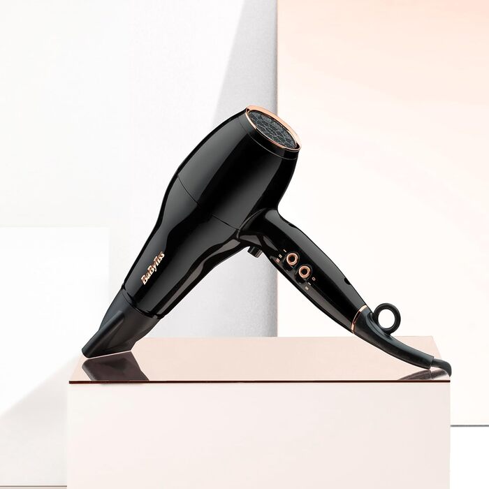 Фен BaByliss Pro Power D5245E EU Потужний (2300 Вт), професійний AC-двигун, іонна технологія проти особливого пушення, 3 температурні та 2 швидкісні режими, чорний