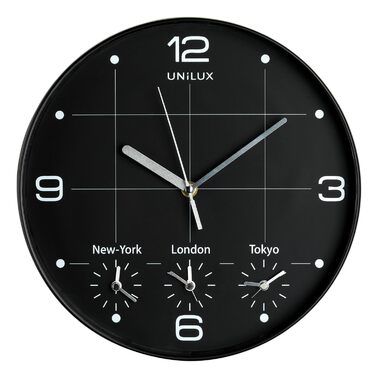 Настінний годинник Unilux On Time, 30 см, чорний